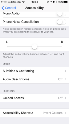 iPhone accessibility menu